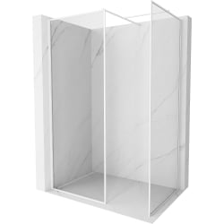 Mexen Kioto-XF ścianka prysznicowa Walk-in z ramką 150 x 80 cm, transparent 10 mm, biała - 800-150-202-04-20-080-XF