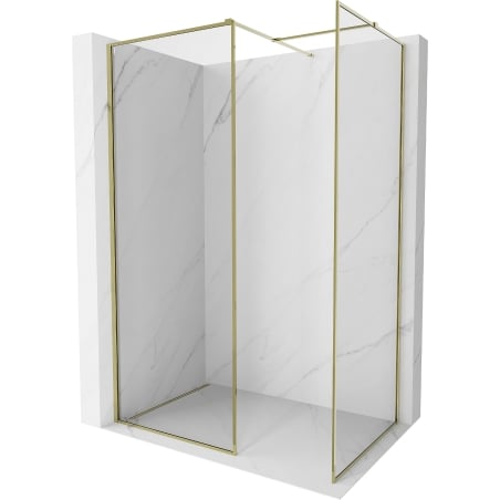 Mexen Kioto-XF ścianka prysznicowa Walk-in z ramką 100 x 70 cm, transparent 10 mm, złota - 800-100-202-04-50-070-XF