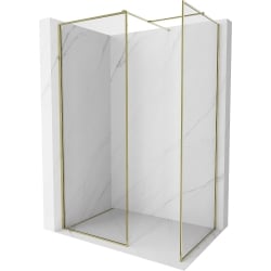 Mexen Kioto-XF ścianka prysznicowa Walk-in z ramką 160 x 70 cm, transparent 10 mm, złota - 800-160-202-04-50-070-XF