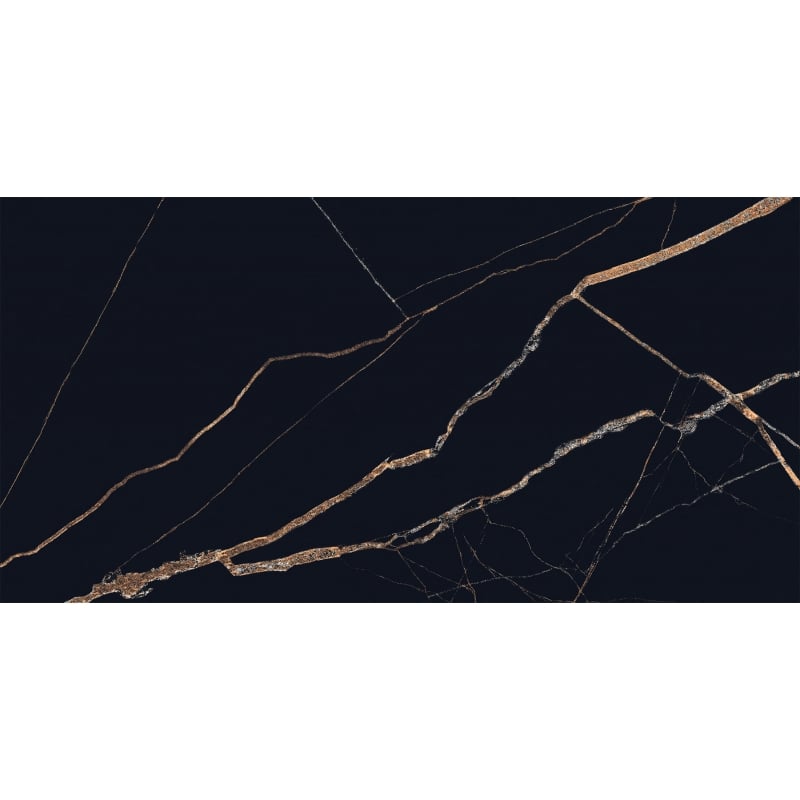 Mexen Fossil Black gres szkliwiony rekt. G1, płytka podłogowo-ścienna 120 x 60 cm, wysoki połysk - TL213-120-060-00