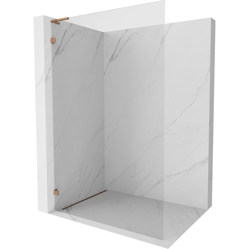 Mexen Lunar L ścianka prysznicowa Walk-in lewa 60 x 200 cm, transparent 8 mm, różowe złoto - 830L-060-000-60-00-L