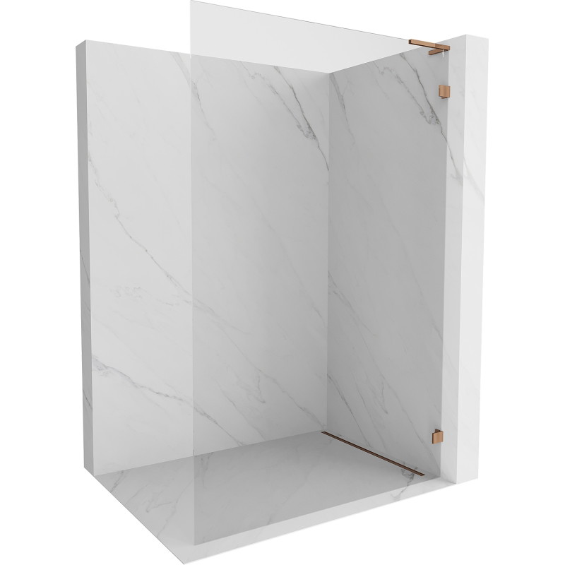 Mexen Lunar L ścianka prysznicowa Walk-in prawa 90 x 200 cm, transparent 8 mm, różowe złoto - 830L-090-000-60-00-P