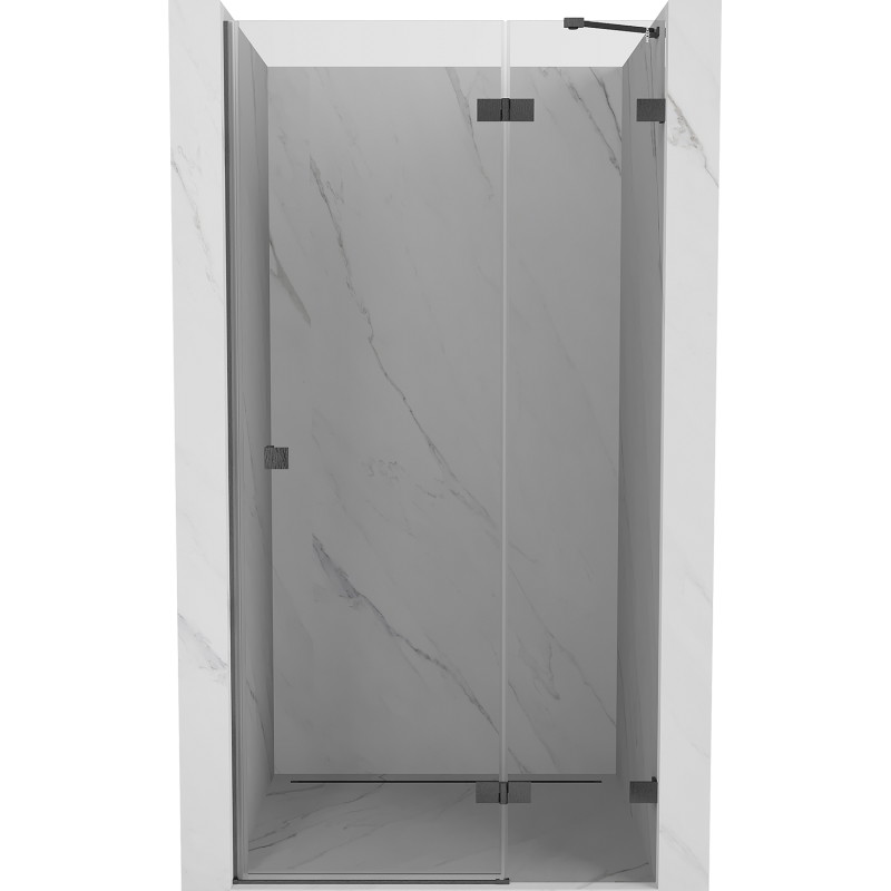 Mexen Lunar drzwi prysznicowe uchylne prawe 125 cm, transparent, gun gray szczotkowany - 834-125-000-66-00-P