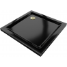 Mexen Flat brodzik kwadratowy slim 70 x 70 cm, czarny, syfon złoty - 40707070G
