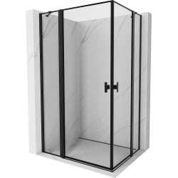 Mexen Mist Duo kabina prysznicowa uchylna 105 x 75 cm, czarna ramka, czarna - 8A4-105L-075P-70-70