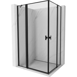 Mexen Mist Duo kabina prysznicowa uchylna 110 x 90 cm, czarna ramka, czarna - 8A4-110L-090P-70-70