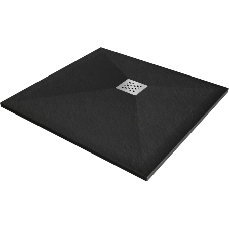 Mexen Stone+ brodzik kompozytowy kwadratowy 80 x 80 cm, czarny - 44708080