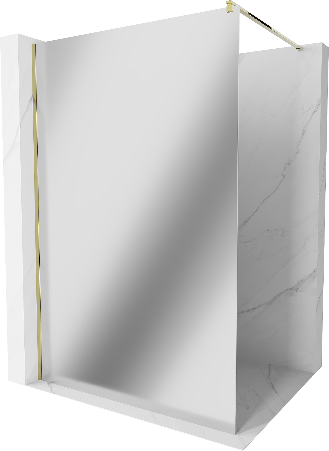 Mexen Kioto ścianka prysznicowa Walk-in 70 x 200 cm, lustro 8 mm, złota - 800-070-101-50-50