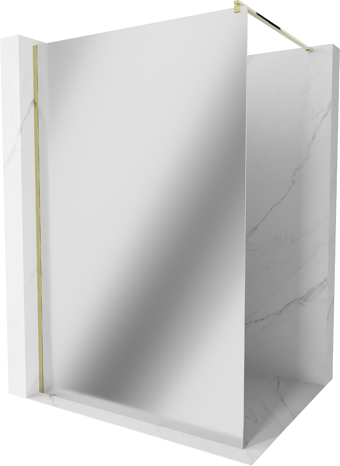 Mexen Kioto ścianka prysznicowa Walk-in 110 x 200 cm, lustro 8 mm, złota - 800-110-101-50-50