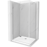 Mexen Lima kabina prysznicowa składana 120 x 70 cm, transparent, chrom + brodzik Flat - 856-120-070-01-00-4010