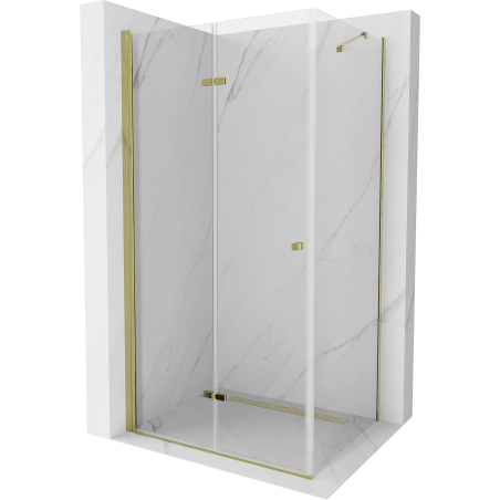 Mexen Lima kabina prysznicowa składana 80 x 90 cm, transparent, złota - 856-080-090-50-00