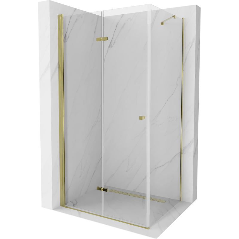 Mexen Lima kabina prysznicowa składana 80 x 100 cm, transparent, złota - 856-080-100-50-00