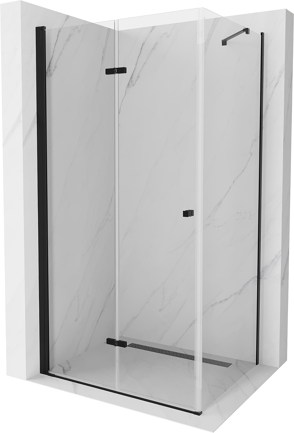 Mexen Lima kabina prysznicowa składana 100 x 80 cm, transparent, czarna - 856-100-080-70-00
