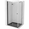 Mexen Lima kabina prysznicowa składana 100 x 80 cm, transparent, czarna + brodzik Flat, czarny - 856-100-080-70-00-4070B