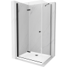 Mexen Lima kabina prysznicowa składana 120 x 80 cm, transparent, czarna + brodzik Flat, biały - 856-120-080-70-00-4010B