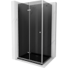 Mexen Lima kabina prysznicowa składana 90 x 100 cm, grafit, chrom + brodzik Flat, czarny - 856-090-100-01-40-4070