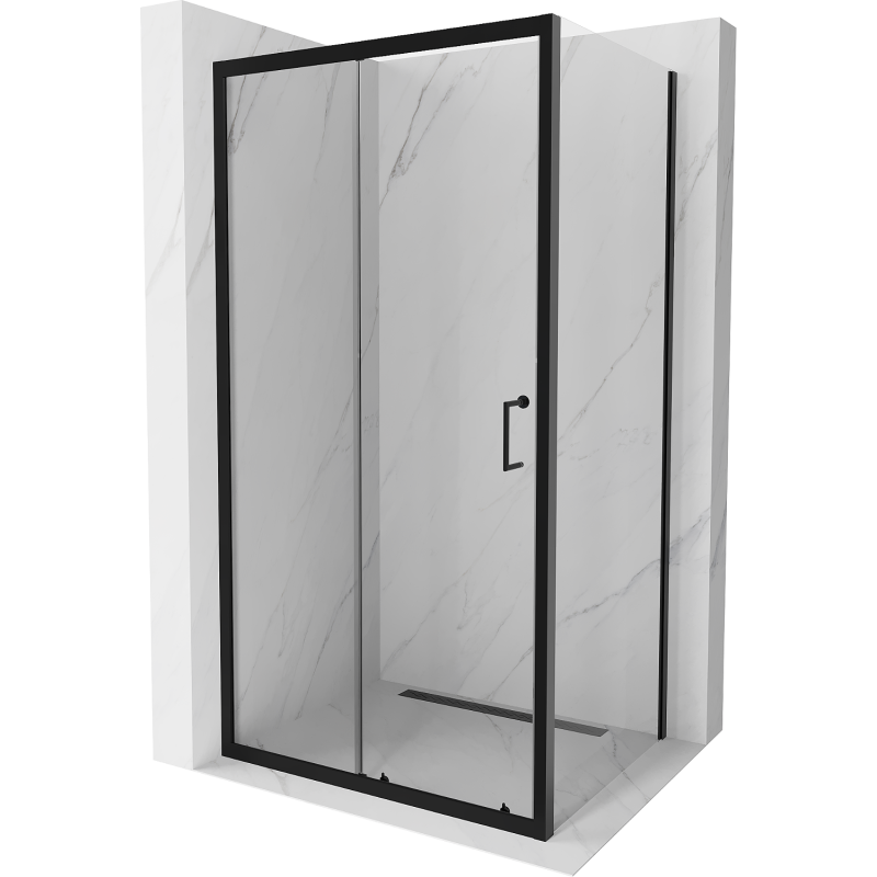 Mexen Apia kabina prysznicowa rozsuwana 100 x 90 cm, transparent, czarna - 840-100-090-70-00