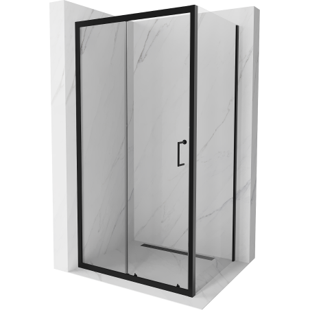 Mexen Apia kabina prysznicowa rozsuwana 90 x 80 cm, transparent, czarna - 840-090-080-70-00