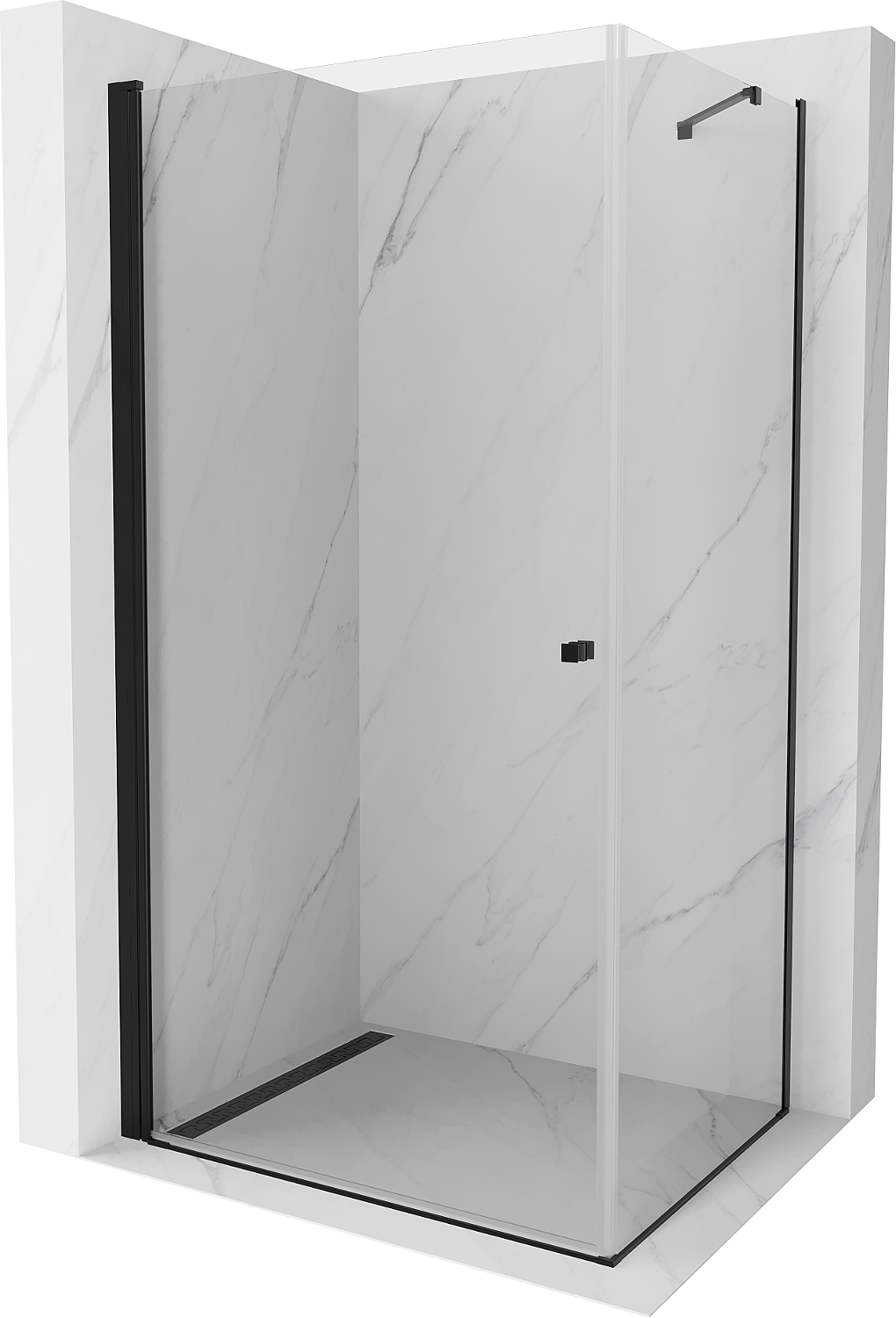 Mexen Pretoria kabina prysznicowa uchylna 80 x 120 cm, transparent, czarna - 852-080-120-70-00