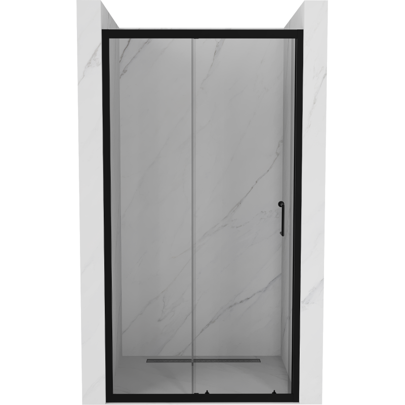 Mexen Apia drzwi prysznicowe rozsuwane 145 cm, transparent, czarne - 845-145-000-70-00
