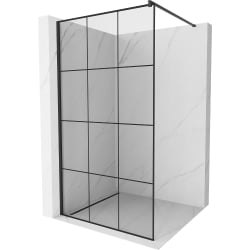 Mexen Kioto ścianka prysznicowa Walk-in 100 x 200 cm, czarny wzór 8 mm, czarna - 800-100-101-70-77