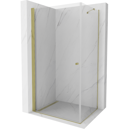 Mexen Pretoria kabina prysznicowa uchylna 90 x 70 cm, transparent, złota - 852-090-070-50-00