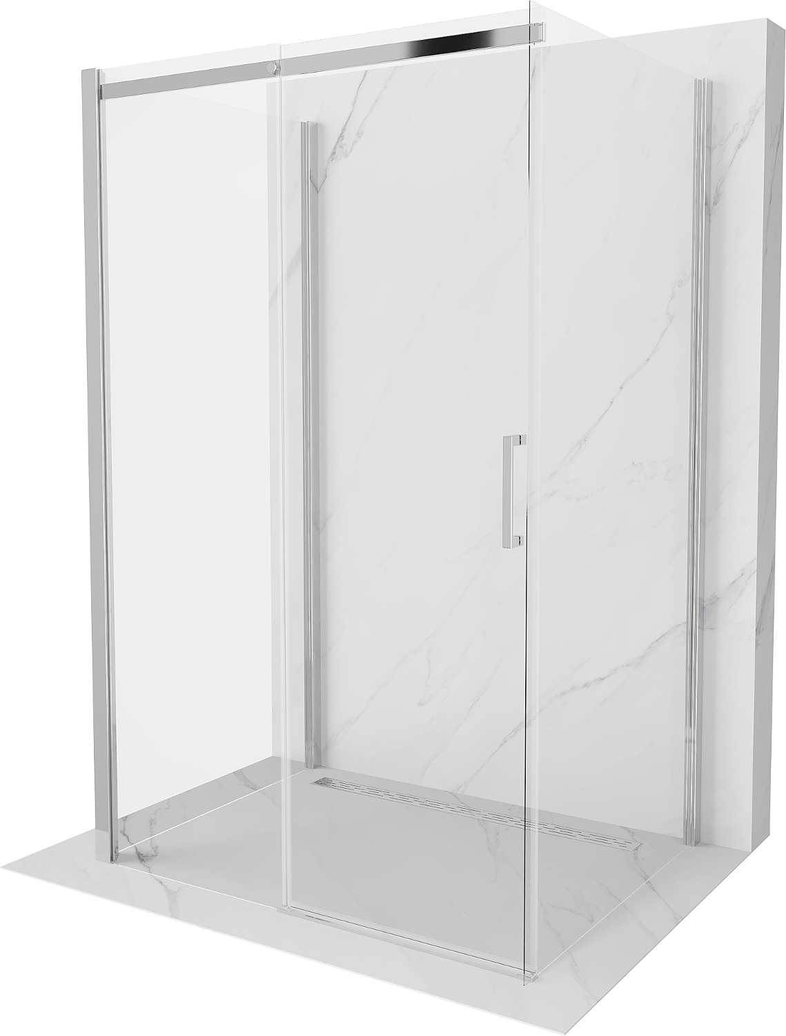 Mexen Omega kabina prysznicowa 3-ścienna, rozsuwana 130 x 90 cm, transparent, chrom - 825-130-090-01-00-3S