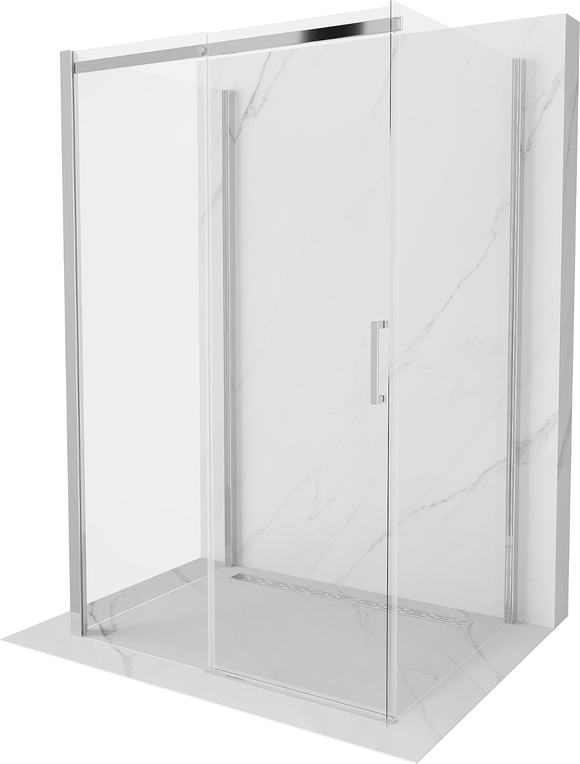 Mexen Omega kabina prysznicowa 3-ścienna, rozsuwana 140 x 90 cm, transparent, chrom - 825-140-090-01-00-3S