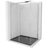 Mexen Omega kabina prysznicowa rozsuwana 120 x 90 cm, transparent, chrom + brodzik Flat, czarny - 825-120-090-01-00-4070