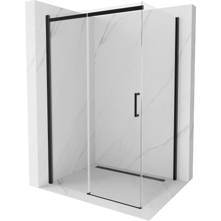 Mexen Omega kabina prysznicowa rozsuwana 100 x 70 cm, transparent, czarna - 825-100-070-70-00