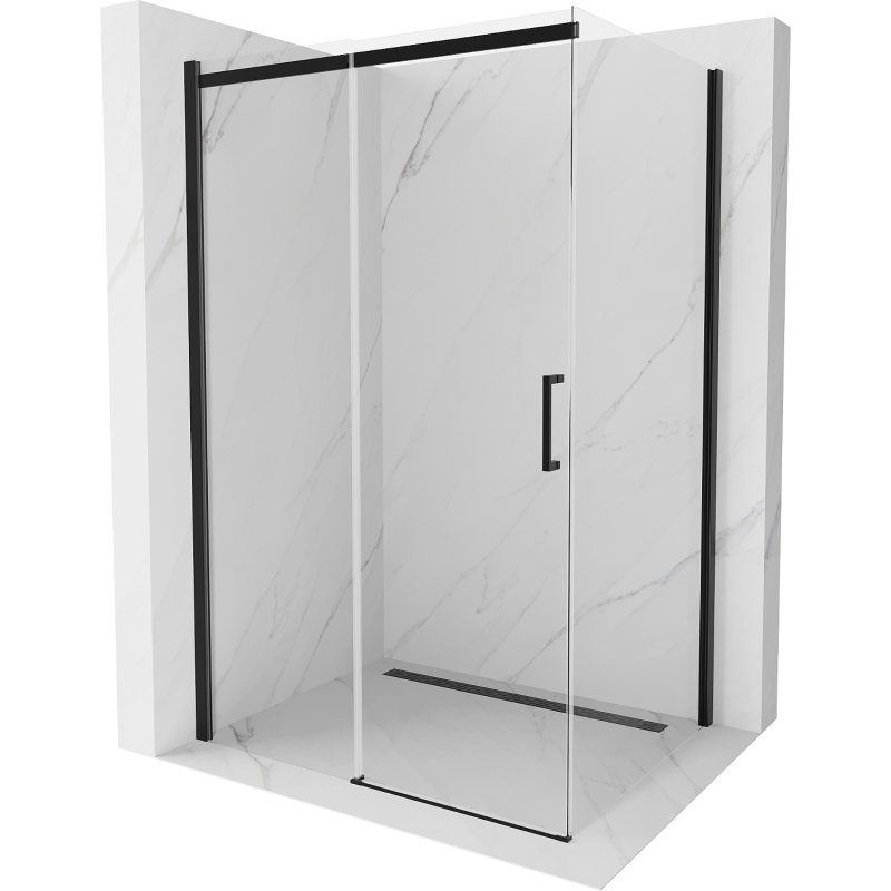 Mexen Omega kabina prysznicowa rozsuwana 120 x 80 cm, transparent, czarna - 825-120-080-70-00