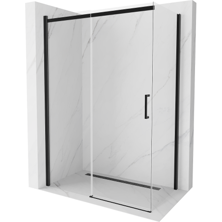 Mexen Omega kabina prysznicowa rozsuwana 130 x 70 cm, transparent, czarna - 825-130-070-70-00