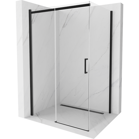 Mexen Omega kabina prysznicowa rozsuwana 130 x 90 cm, transparent, czarna - 825-130-090-70-00