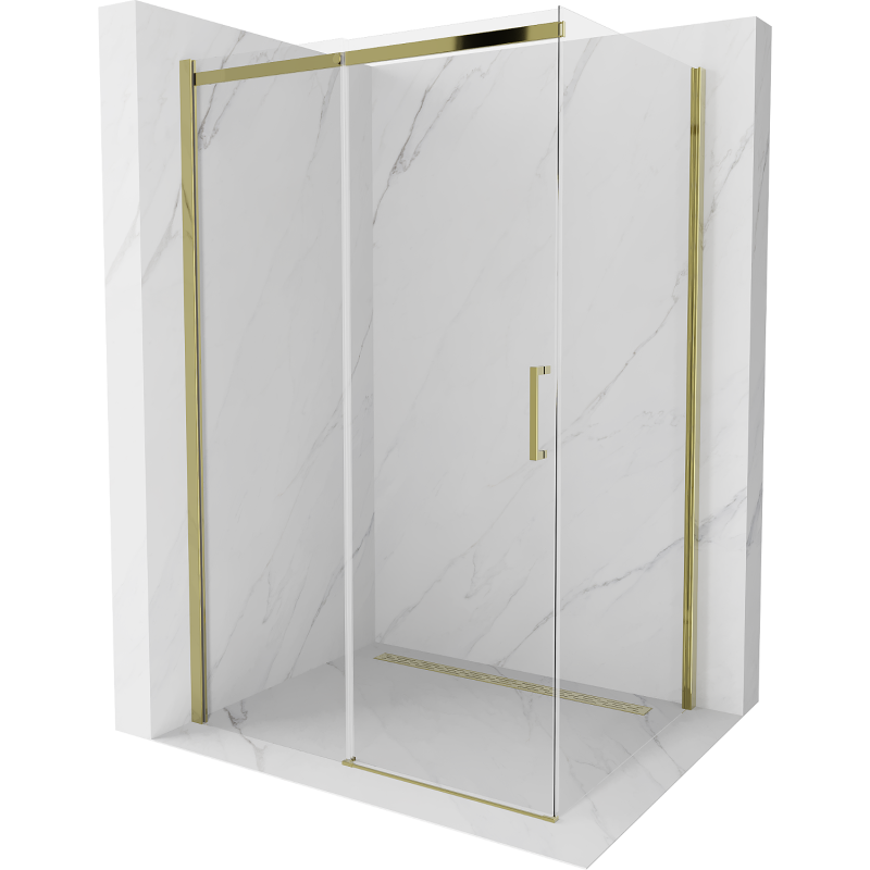 Mexen Omega kabina prysznicowa rozsuwana 130 x 80 cm, transparent, złota - 825-130-080-50-00