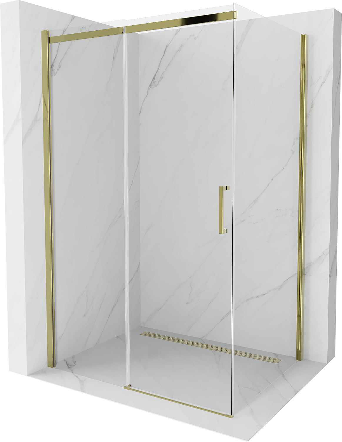 Mexen Omega kabina prysznicowa rozsuwana 130 x 80 cm, transparent, złota - 825-130-080-50-00