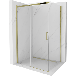 Mexen Omega kabina prysznicowa rozsuwana 130 x 90 cm, transparent, złota- 825-130-090-50-00