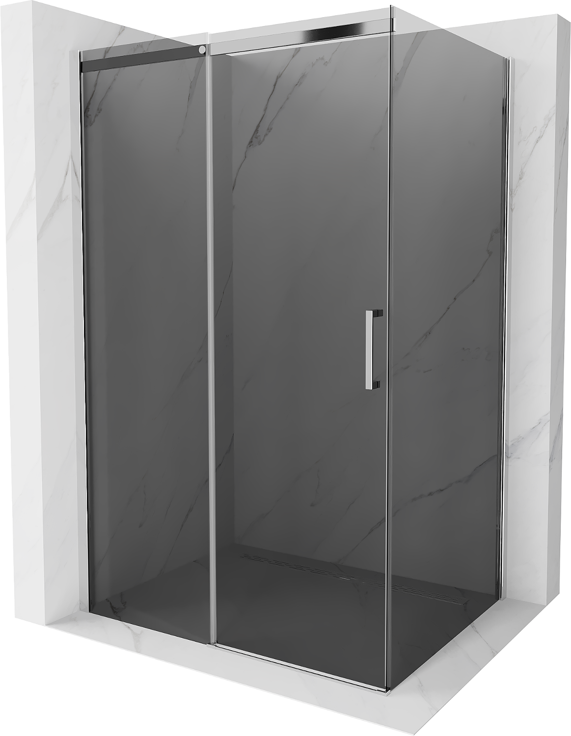 Mexen Omega kabina prysznicowa rozsuwana 130 x 100 cm, grafit, chrom - 825-130-100-01-40
