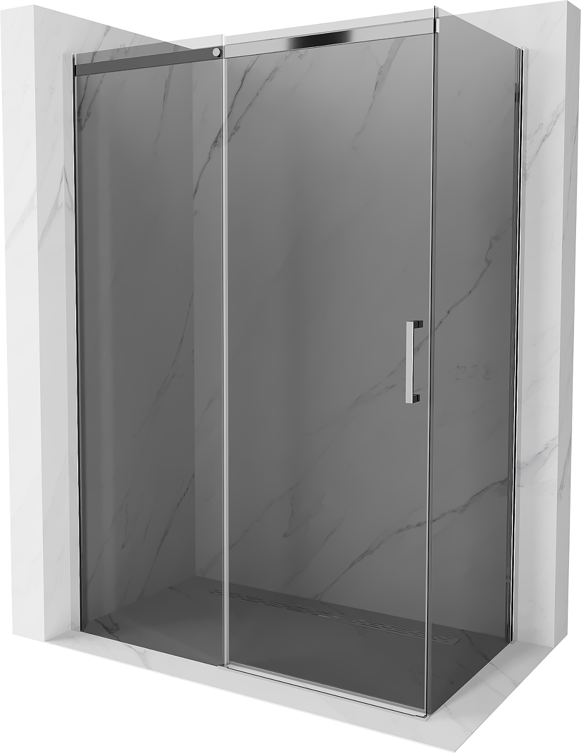 Mexen Omega kabina prysznicowa rozsuwana 140 x 80 cm, grafit, chrom - 825-140-080-01-40