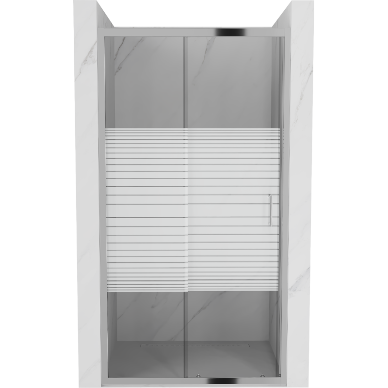 Mexen Apia drzwi prysznicowe rozsuwane 120 cm, pasy, chrom - 845-120-000-01-20
