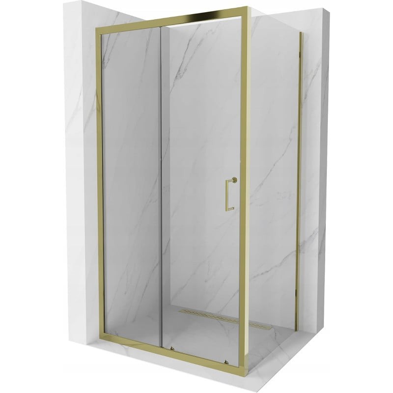 Mexen Apia kabina prysznicowa rozsuwana 90 x 70 cm, transparent, złota - 840-090-070-50-00