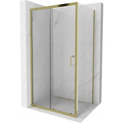 Mexen Apia kabina prysznicowa rozsuwana 90 x 100 cm, transparent, złota - 840-090-100-50-00
