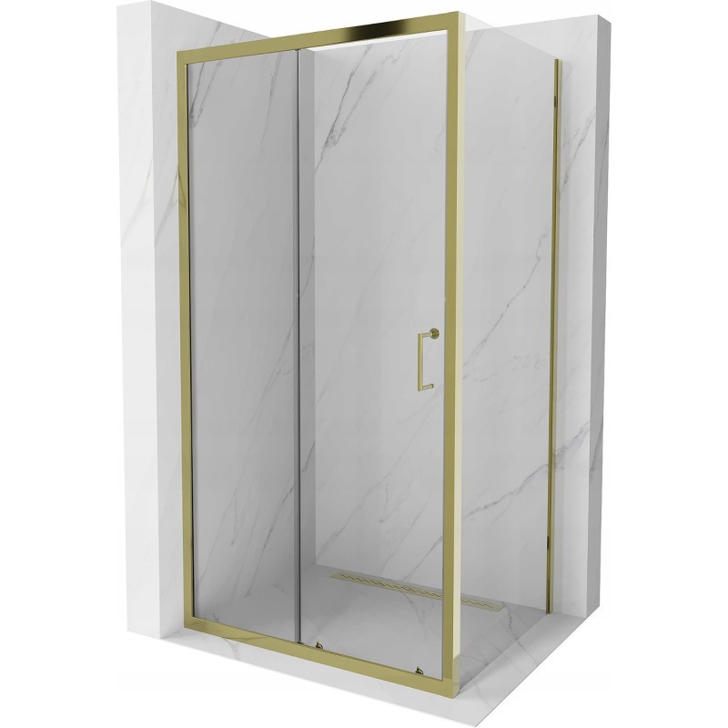 Mexen Apia kabina prysznicowa rozsuwana 130 x 70 cm, transparent, złota - 840-130-070-50-00