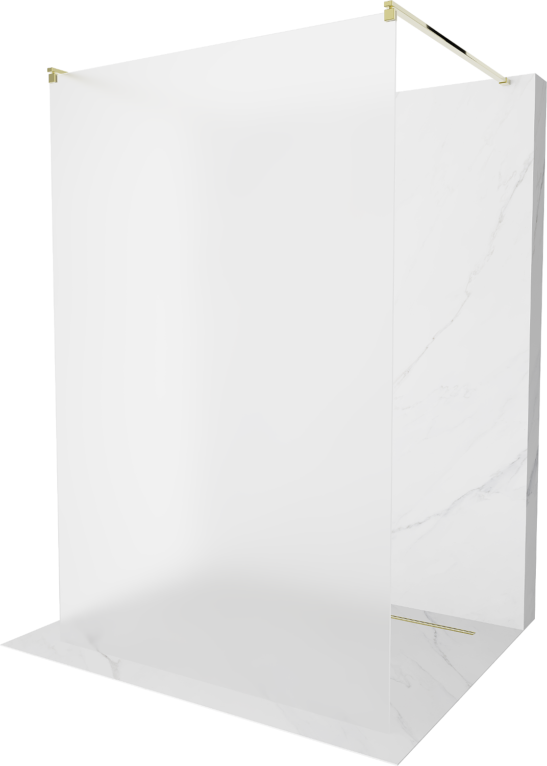 Mexen Kioto ścianka prysznicowa wolnostojąca 120 x 200 cm, szron 8 mm, złota - 800-120-002-50-30