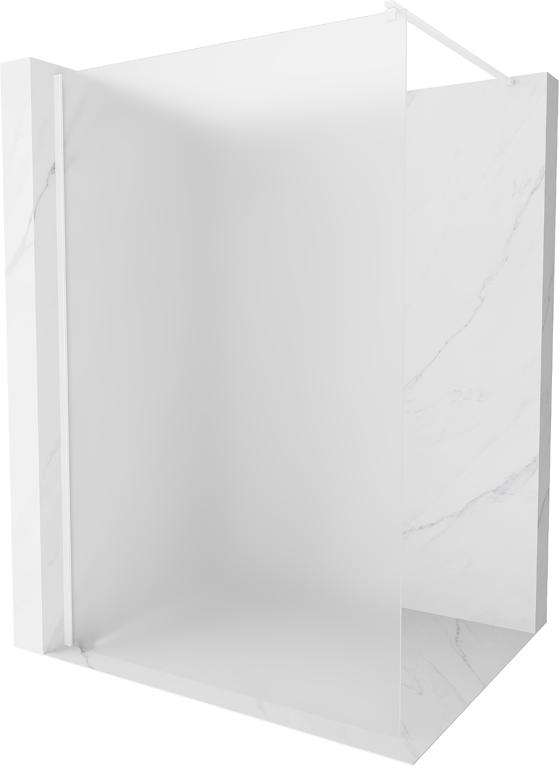 Mexen Kioto ścianka prysznicowa Walk-in 120 x 200 cm, szron 8 mm, biała - 800-120-101-20-30