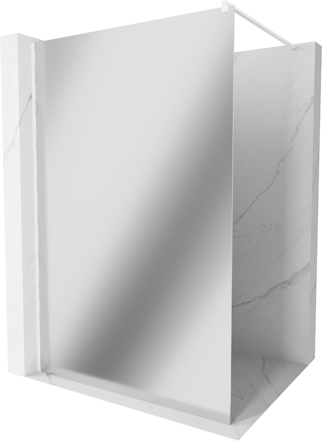 Mexen Kioto ścianka prysznicowa Walk-in 80 x 200 cm, lustro 8 mm, biała - 800-080-101-20-50