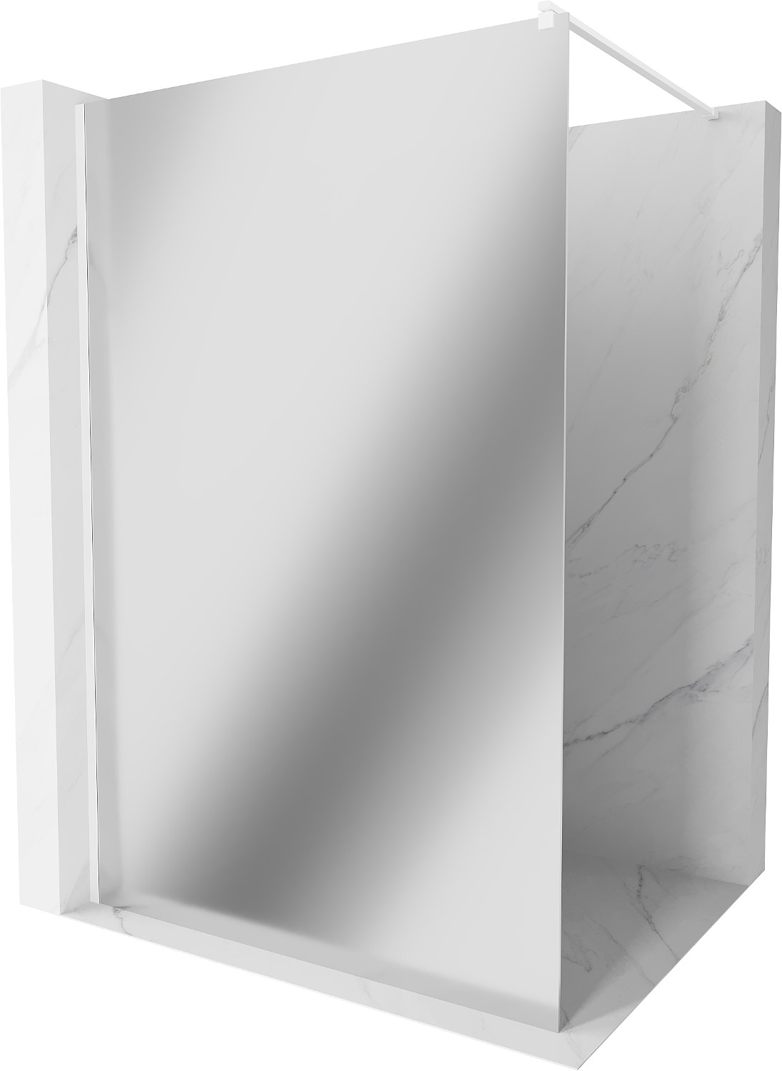 Mexen Kioto ścianka prysznicowa Walk-in 110 x 200 cm, lustro 8 mm, biała - 800-110-101-20-50