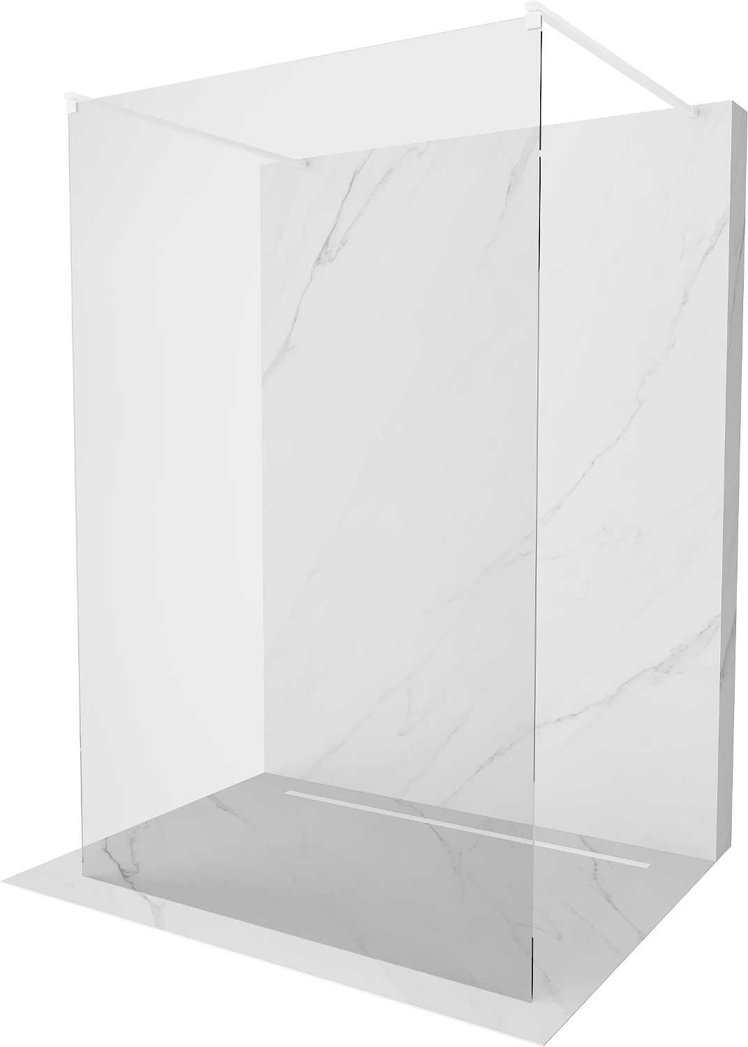 Mexen Kioto ścianka prysznicowa wolnostojąca 130 x 200 cm, transparent 8 mm, biała - 800-130-002-20-00