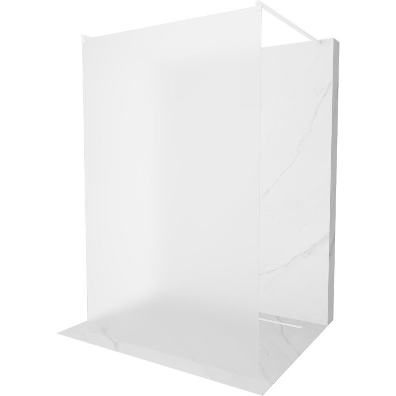 Mexen Kioto ścianka prysznicowa wolnostojąca 120 x 200 cm, szron 8 mm, biała - 800-120-002-20-30