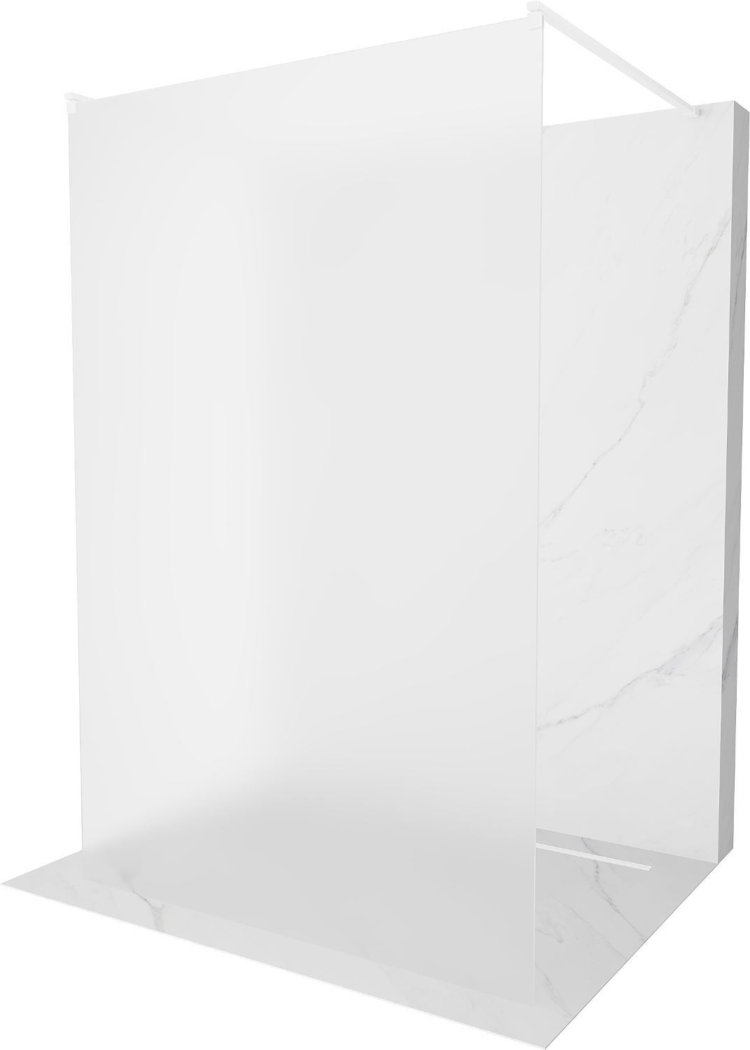 Mexen Kioto ścianka prysznicowa wolnostojąca 120 x 200 cm, szron 8 mm, biała - 800-120-002-20-30
