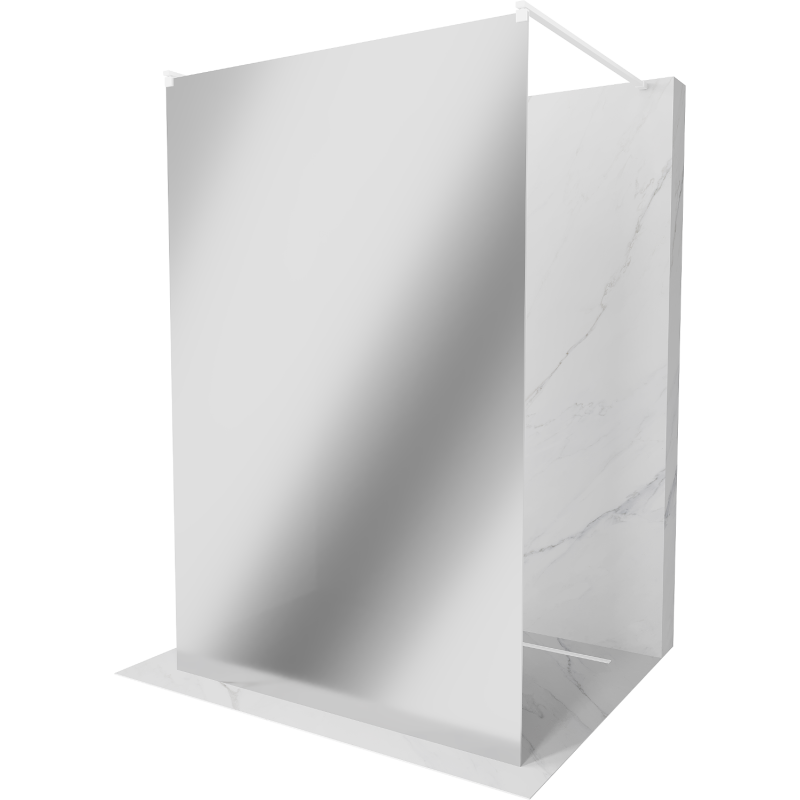 Mexen Kioto ścianka prysznicowa wolnostojąca 100 x 200 cm, lustro 8 mm, biała - 800-100-002-20-50